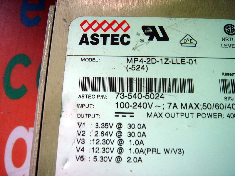 ASTEC POWER SUPPLY MP42D1ZLLE01(524) PLC DCS SERVO Control MOTOR